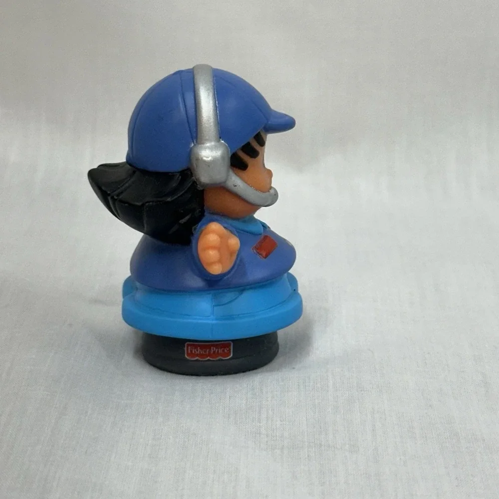 Fisher Price Little People Airplane Helicopter Pilot Girl Figure‎ Blue Cap